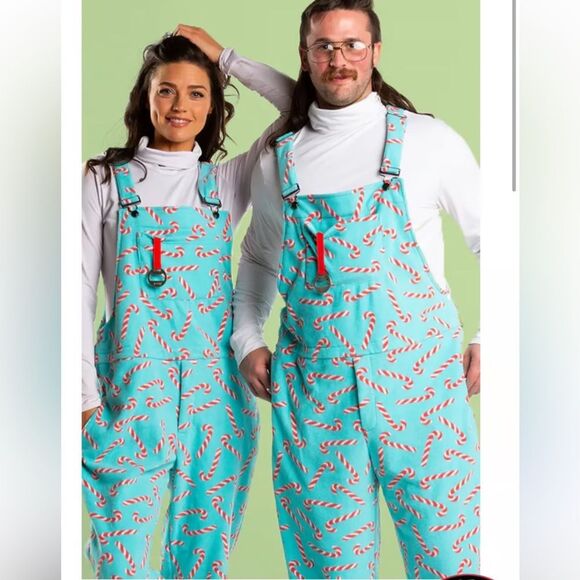 New with Tags Shinesty Mens The Peppermint Pimp Canes Pajameralls Size Large‎ - Picture 1 of 13